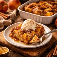 Peach Cake Pudding