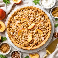 Peach Cream Crumble Pie