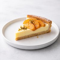 Peach Custard Pie with Shortbread Crust