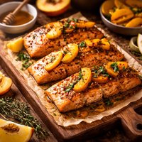 Peach Honey Baked Salmon