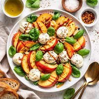 Peach Mozzarella and Basil Salad