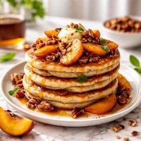 Peach Pecan Pancakes