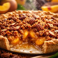 Peach Pie with Almond Pecan Streusel