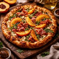 Peach Prosciutto and Goat Cheese Summer Pizza