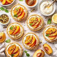 Peach Tarts with Cheesecake Creme Topping