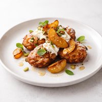Peaches W Ricotta Fritters