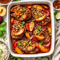 Peachy Piquant Pork Bake Oven Bake or Barbecue