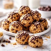 Peanut Butter and Chocolate Chip Rice Krispies Balls