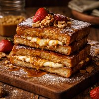 Peanut Butter and Cream Cheese Stuffed French Toast