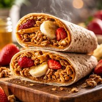 Peanut Butter and Granola Breakfast Wraps