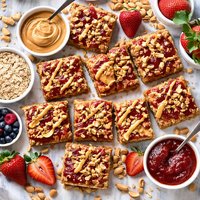 Peanut Butter and Jelly Snack Bars Gluten Free