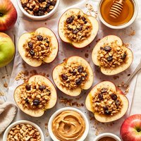 Peanut Butter and Raisin Stuffed Apples