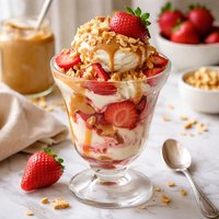 Peanut Butter and Strawberry Sundae