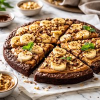 Peanut Butter Banana Brownie Pizza