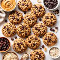 Peanut Butter Chocolate Chip Raisin Oatmeal Cookies