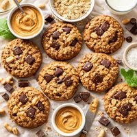 Peanut Butter Chocolate Oat Cookies
