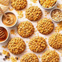 Peanut Butter Cookies with a Corn Flake Crunch