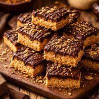 Peanut Butter Graham Squares with Dark Chocolate Drizzle