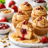Peanut Butter Jelly Filled Cupcakes