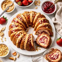 Peanut Butter Jelly Swirl Bundt Cake