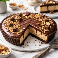 Peanut Butter Pie with Fudge Topping