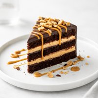 Peanut Butter Striped Chocolate Cake