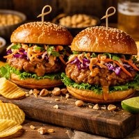 Peanut Chicken Burgers