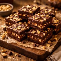 Peanut Chocolate Brownie Treats No Bake