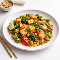 Peanut Sauce Vegetable Stir Fry with Tofu