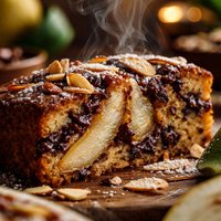 Pear Almond Cake with Chocolate Chunks