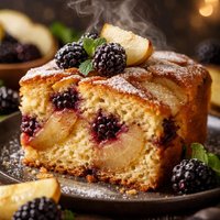 Pear and Blackberry Sponge