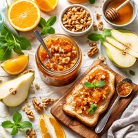Pear and Orange Jam with Walnuts