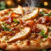 Pear and Prosciutto Pizza with Caramelized Onions