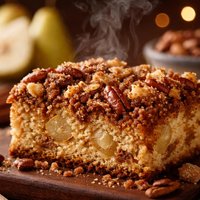Pear Coffee Cake with Ginger Pecan Crunch Topping