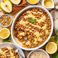 Pear Crisp with Lemon Sauce