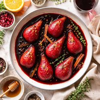 Pears in Red Wine Sauce