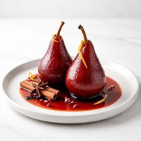 Pears Poached in Spiced Wine