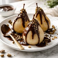 Pears with Easy Chocolate Sauce
