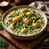 Peas and New Potatoes in Cream