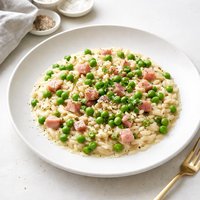 Peas Ham with Creamy Orzo