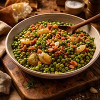 Peas with Shallots and Pancetta