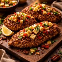 Pecan Chicken with Banana Salsa