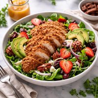 Pecan Crusted Chicken Salad with Tangy Maple Dressing