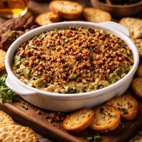 Pecan Crusted Spinach Artichoke Dip