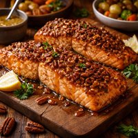 Pecan Encrusted Salmon with Dijon Honey Glaze