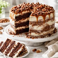 Pecan Fudge Ripple Layer Cake