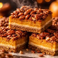 Pecan Topped Pumpkin Pie Squares