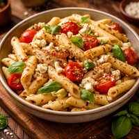 Penne Gorgonzola with Chicken and Roma Tomatoes