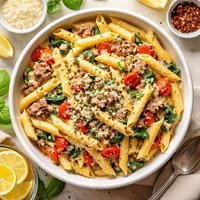 Penne in Cream Sauce with Sausage
