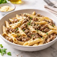 Penne Sausage in Creamy Parmesan Sauce